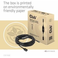 Club 3D CAC-1538 USB-C Gen 1 Active Extension Cable 10m - Premium Quality, High-Speed Connectivity, Versatile & Reliable